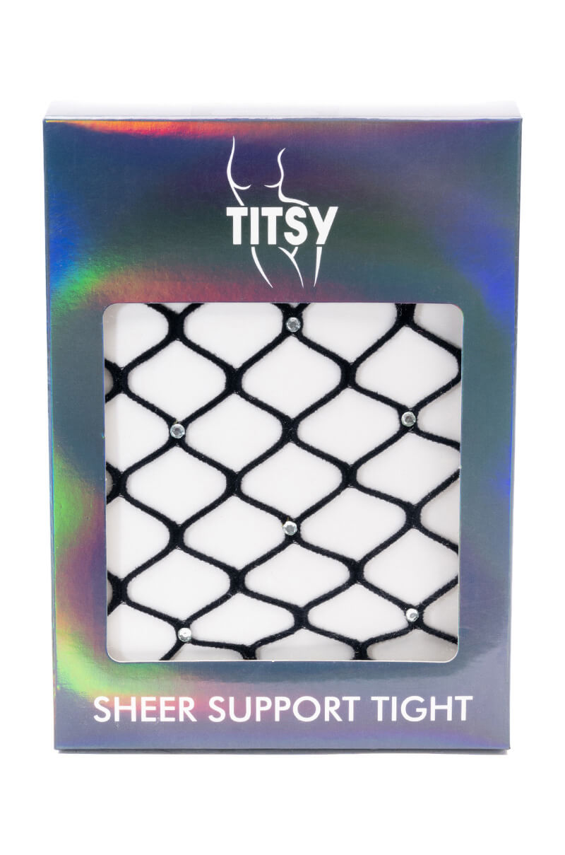 Side View Titsy Rhinestone Wide Fish Net Tights 2