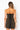 Back View To The Point Bandage Studded Mini Dress in Black Multi