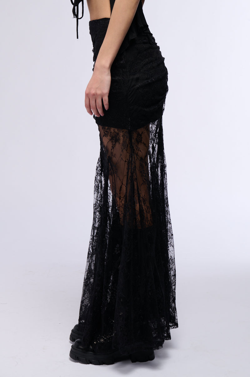 Side View Tonight Is The Night Lace Maxi Skirt 1