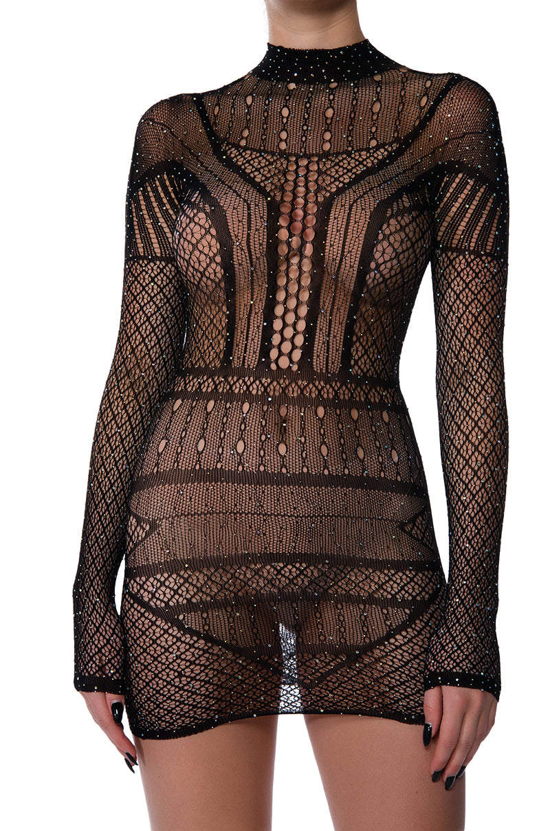 Back View Tonight Is The Night Sheer Mini Dress