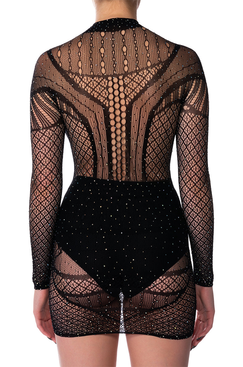 Detail View Tonight Is The Night Sheer Mini Dress