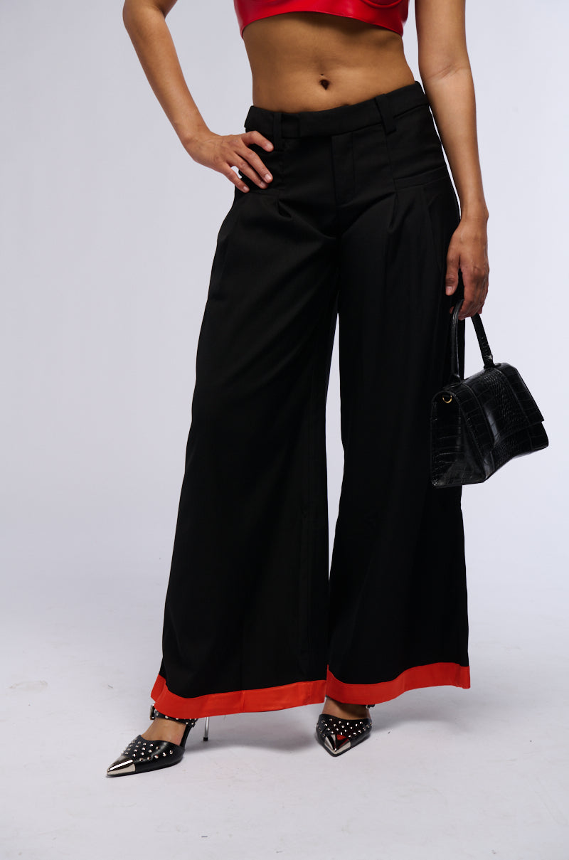 Side View Tonight We Dance Trouser In Black Red