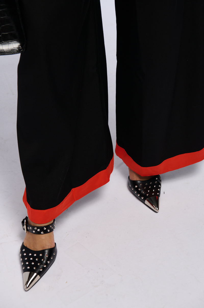 Extra View Tonight We Dance Trouser In Black Red