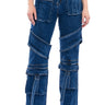 Front View Too Cool Cargo High Waisted Jeans