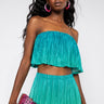 Front View Too Good For You Flowy Tube Top in Green Multi