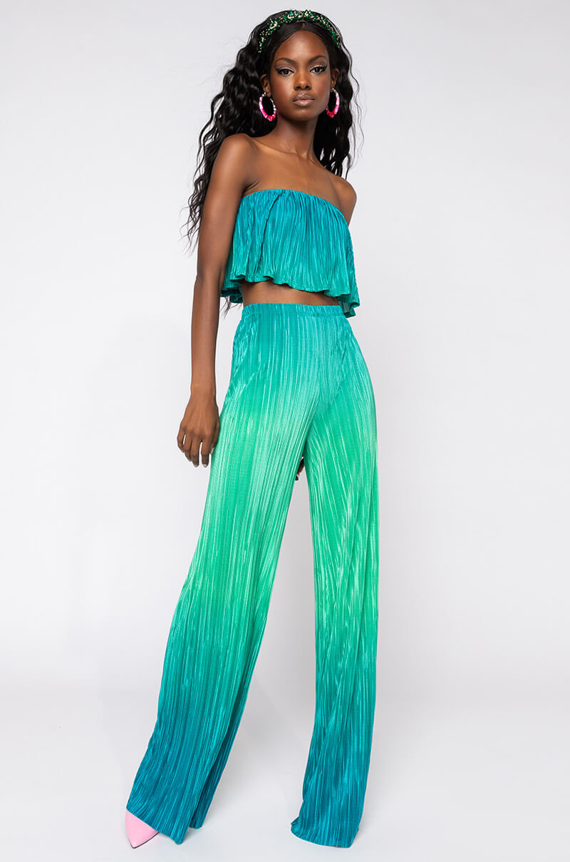 Full View Too Good For You Flowy Tube Top in Green Multi 4