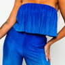 Front View Too Good For You Flowy Tube Top in Royal Blue