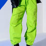 Front View Too Legit Wide Leg Cargo Pants In Lime