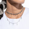 Front View Top It Off Silver Necklace Set