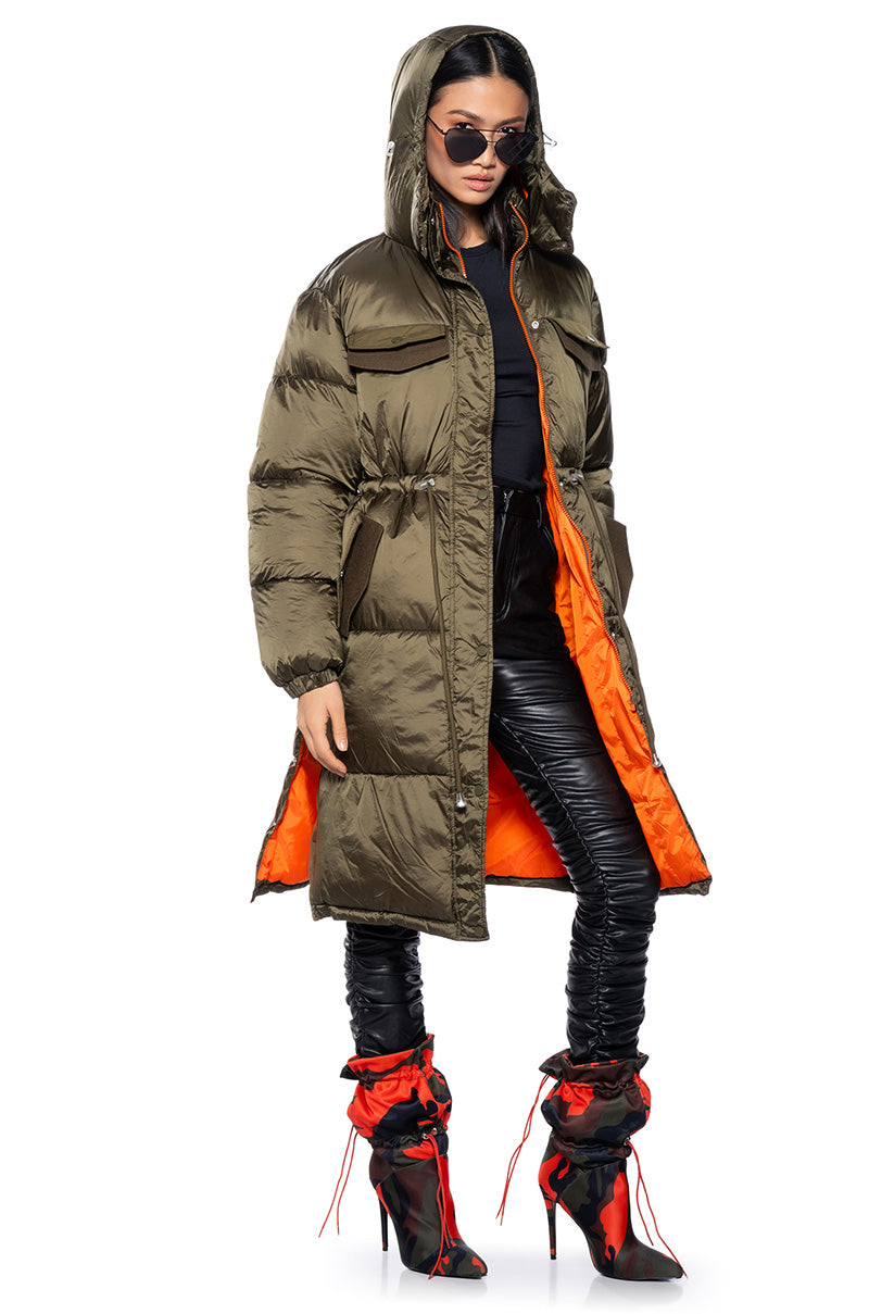 Side View Top Karat Longline Puffer Coat