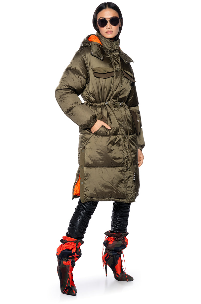 Back View Top Karat Longline Puffer Coat
