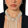 Front View Top Notch B Layered Pearl Necklace