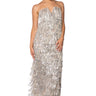 Front View Top Of The World Strapless Sequin Fringe Maxi Dress