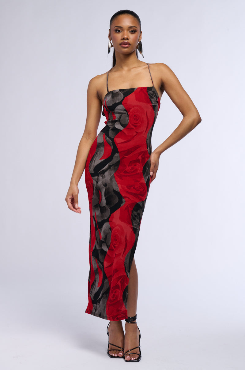 TOP TIER COWL NECK MIDI DRESS view 0