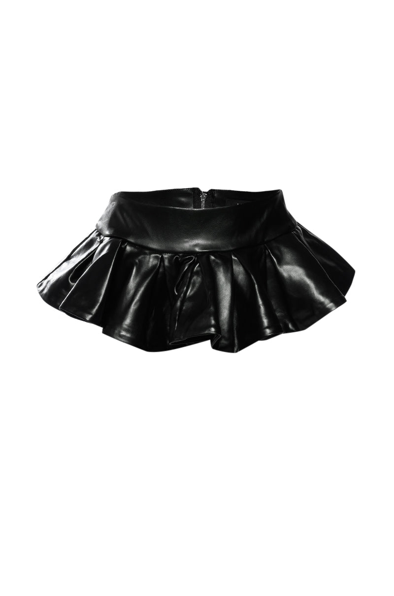 Side View Top Tier Faux Leather Peplum Belt