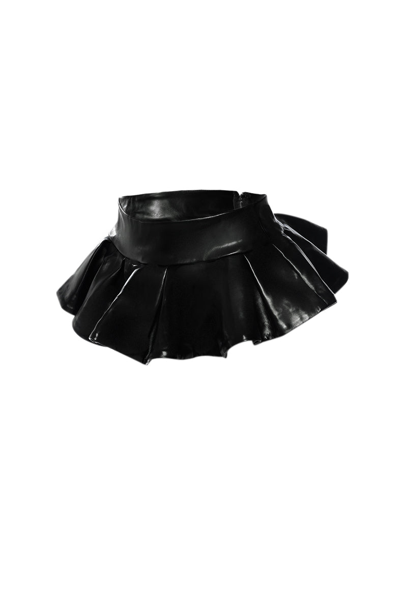 Back View Top Tier Faux Leather Peplum Belt