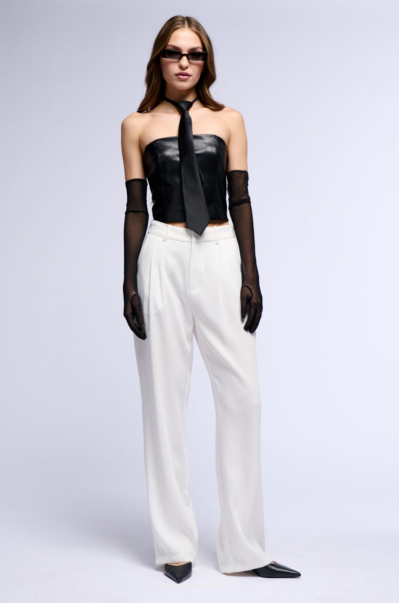 Detail View Top Tier Girl Faux Leather Corset Top 3