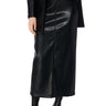 Front View Top Tier Girl Faux Leather Maxi Skirt