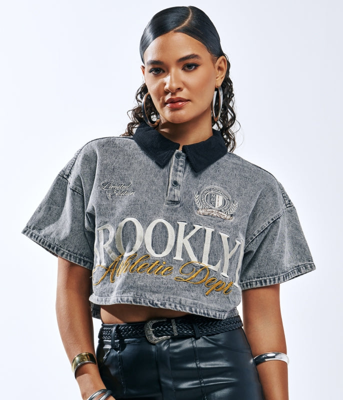 ZELDA RHINESTONE MESH SLEEVELESS TOP IN BLUE – AKIRA