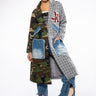 Front View Towson Half Plaid Half Camo Trench