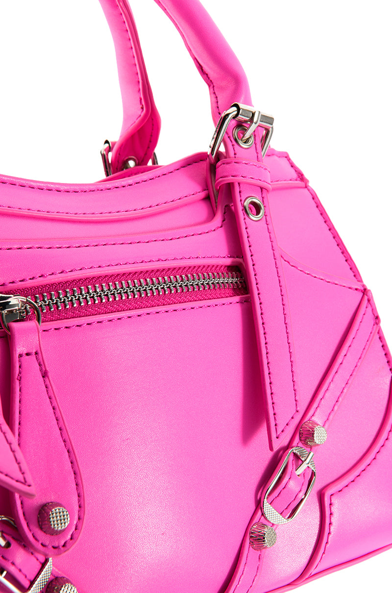 Extra View Tracie Moto Bag In Hot Pink