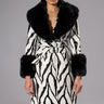 Front View Tres Zebra Faux Fur Coat