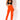 Front View Trip To London High Waisted Feather Trim Trousers in Orange