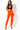 Front View Trip To London High Waisted Feather Trim Trousers in Orange