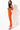 Side View Trip To London High Waisted Feather Trim Trousers in Orange