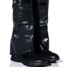 Front View Triple Sec Fold Over Flat Boot In Black