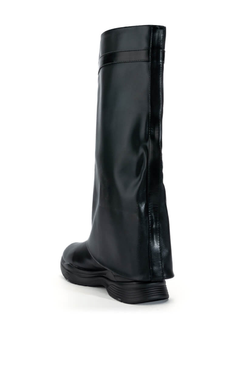 Detail View Triple Sec Fold Over Flat Boot In Black 3