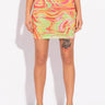 Front View Trippy Ruched Mesh Mini Skirt