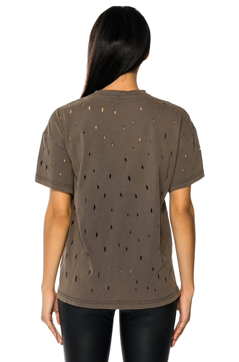 Detail View Trippy Trippy Distressed Crew Neck Tshirt