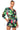 Front View Tropical Mood Satin Tie Front Blouse