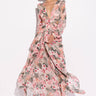 Front View Tropical Print Cutout Maxi Dress