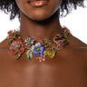 Front View Tropical Treat Embellished Statement Necklace