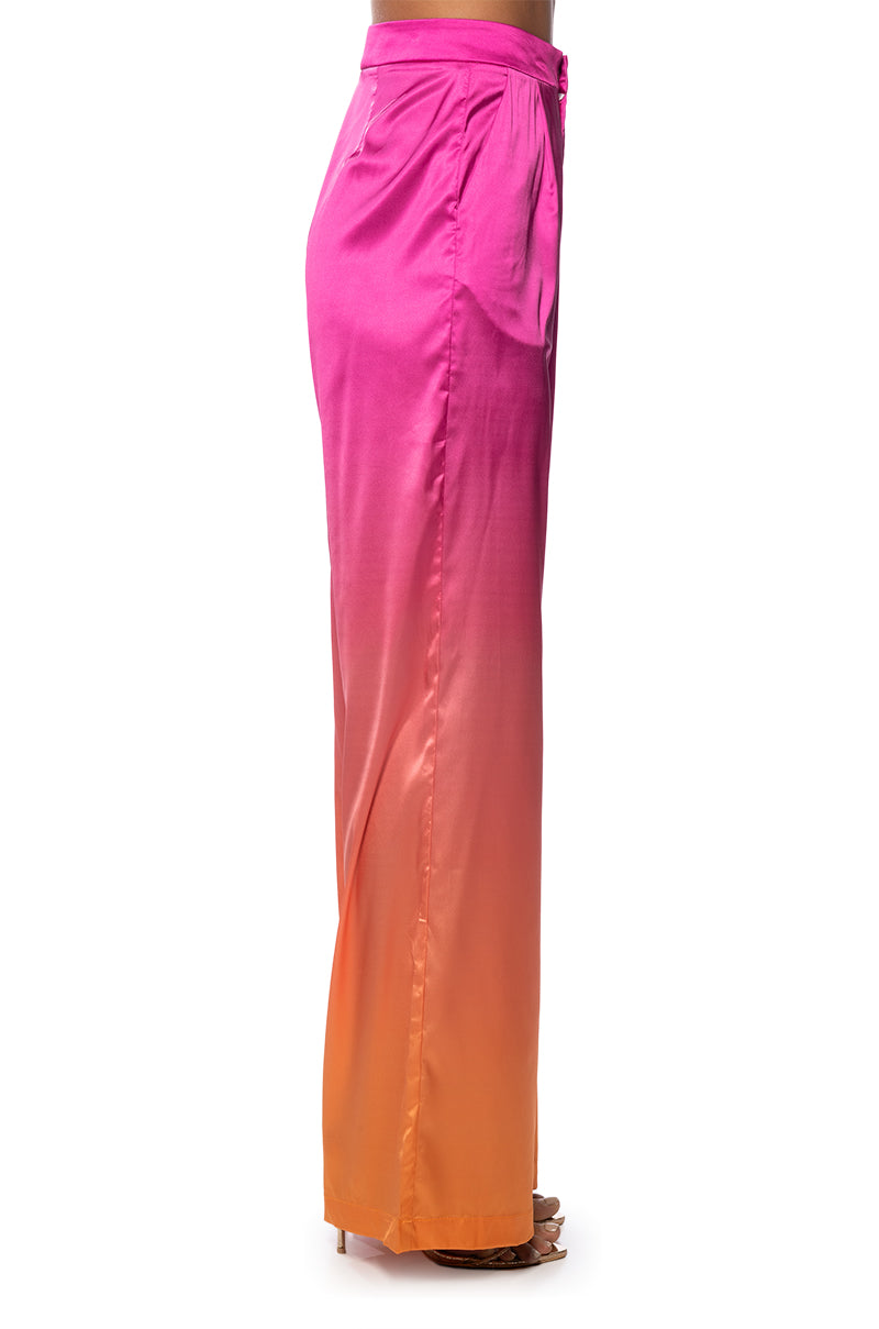 Detail View Tropical Vacation Ombre Straight Leg Trousers