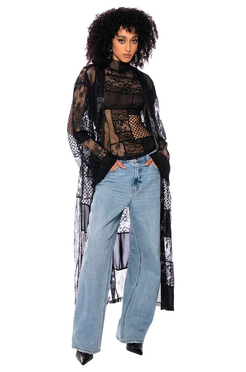 Back View Trust Issues Mock Neck Patchwork Tank