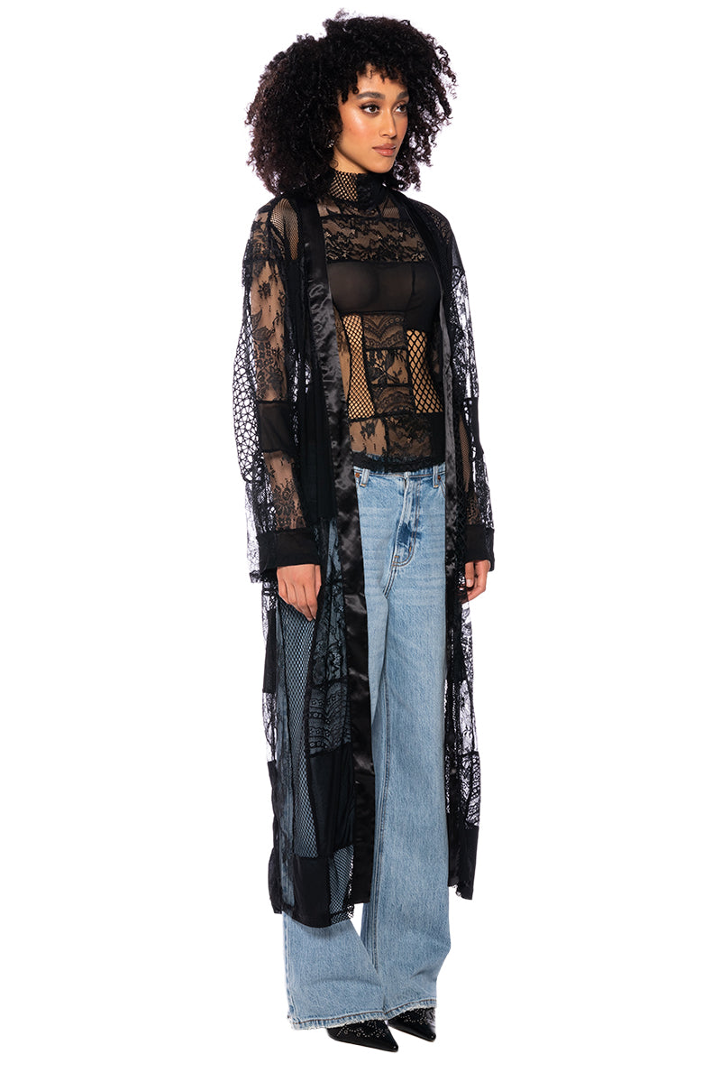 Extra View Trust Issues Mock Neck Patchwork Tank