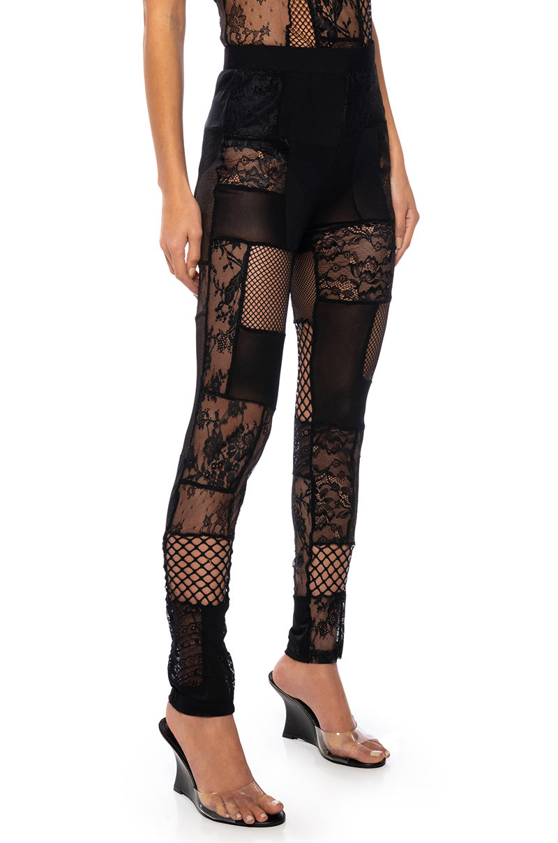 Front View Trust Issues Patchwork Legging