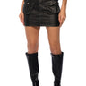 Front View Trust My Intuition Faux Leather Belted Mini Skirt