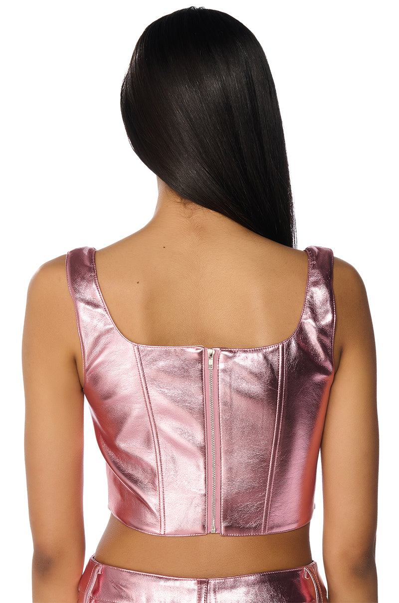 Detail View Try Me Metallic Corset Top 9