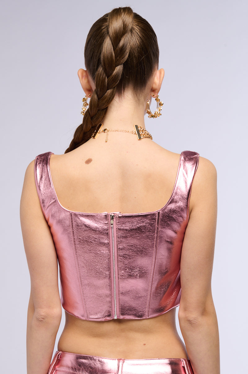 Detail View Try Me Metallic Corset Top 3