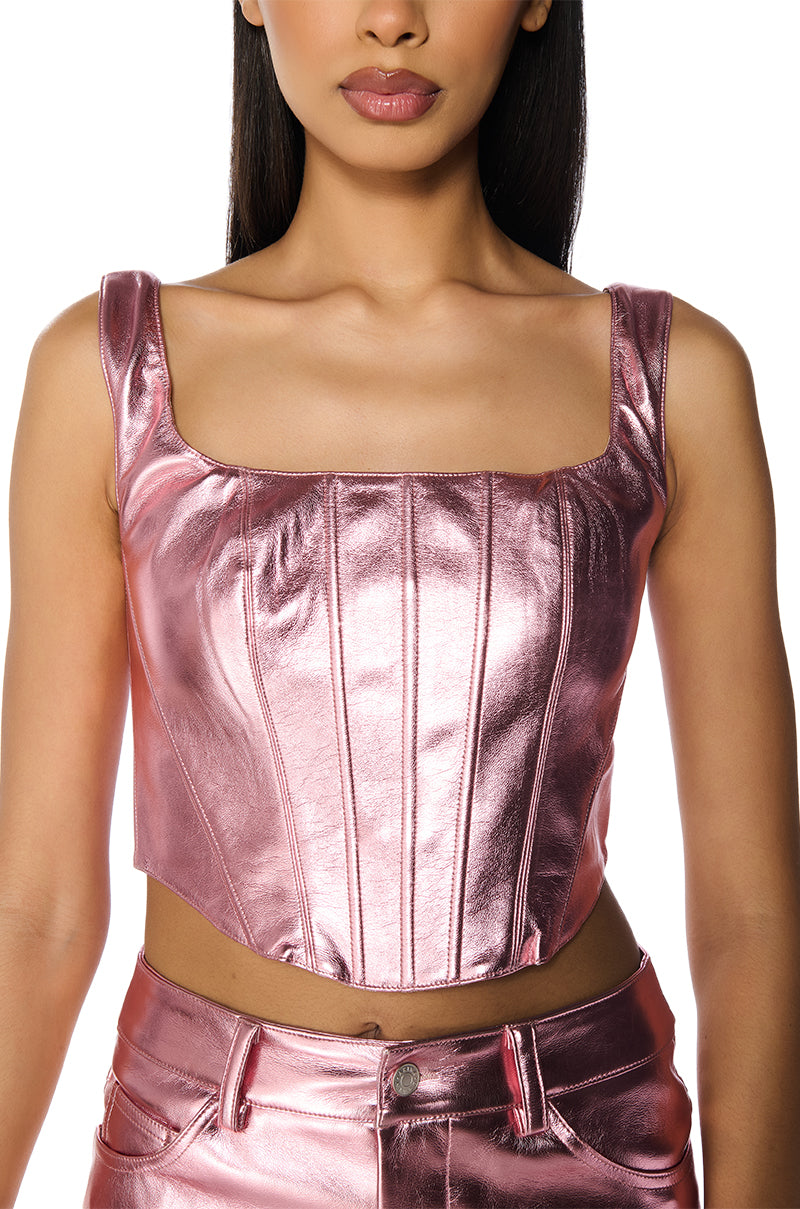 Full View Try Me Metallic Corset Top 10