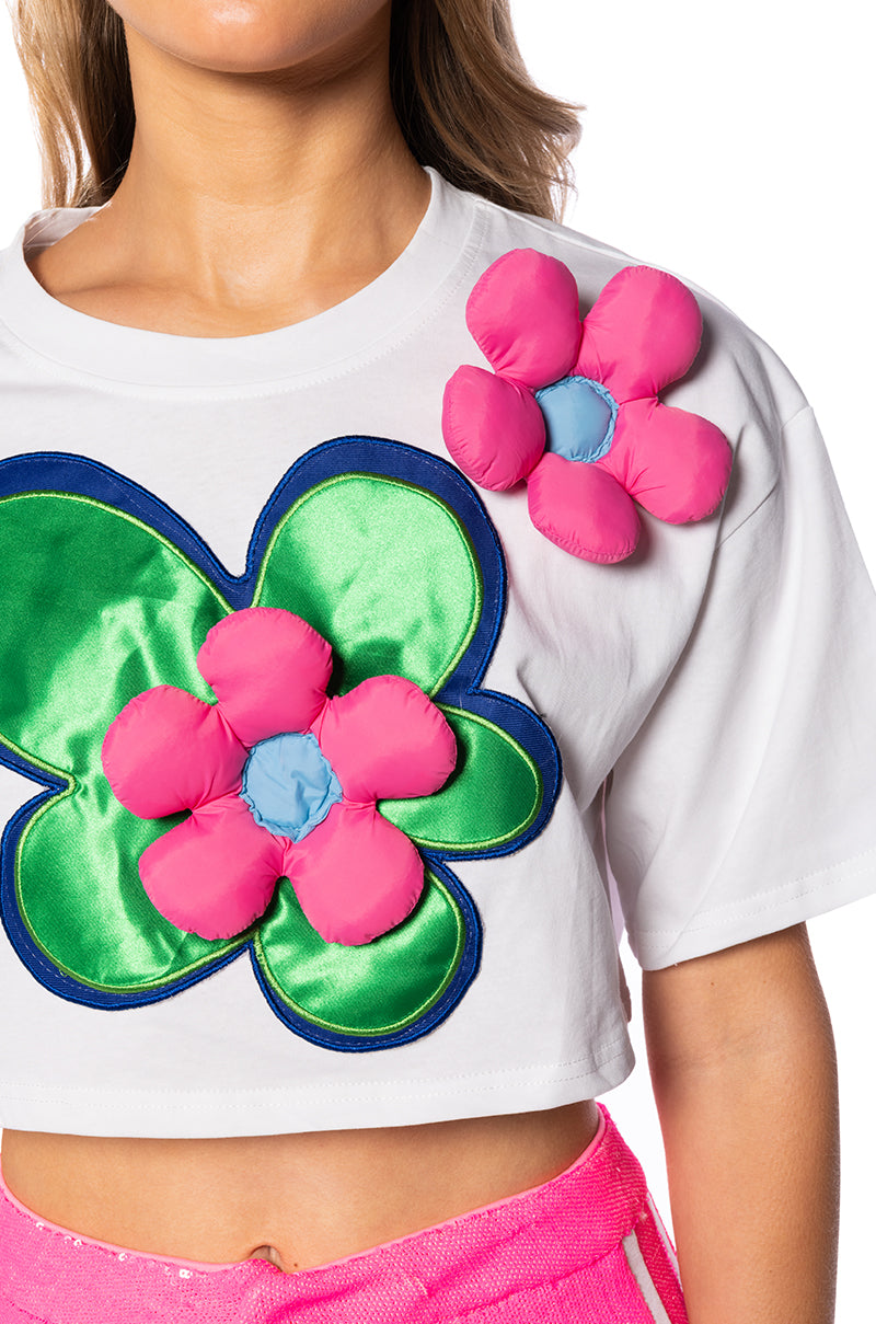 Full View Tulip Dreams Cropped Tshirt