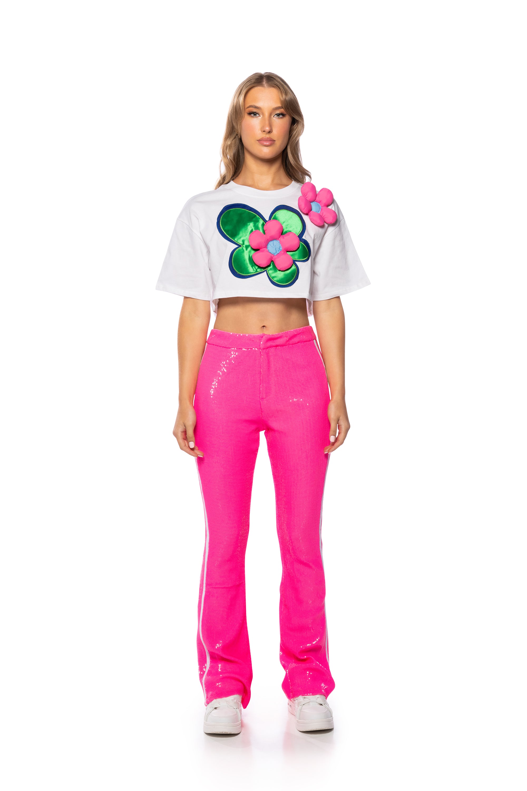 Extra View Tulip Dreams Cropped Tshirt
