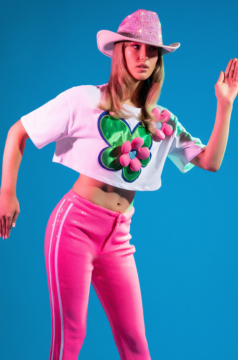 Extra View Tulip Dreams Cropped Tshirt