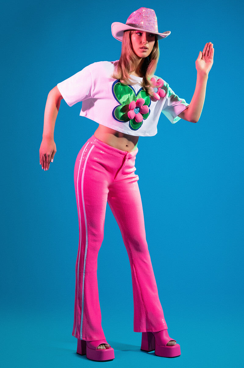 Extra View Tulip Dreams Cropped Tshirt