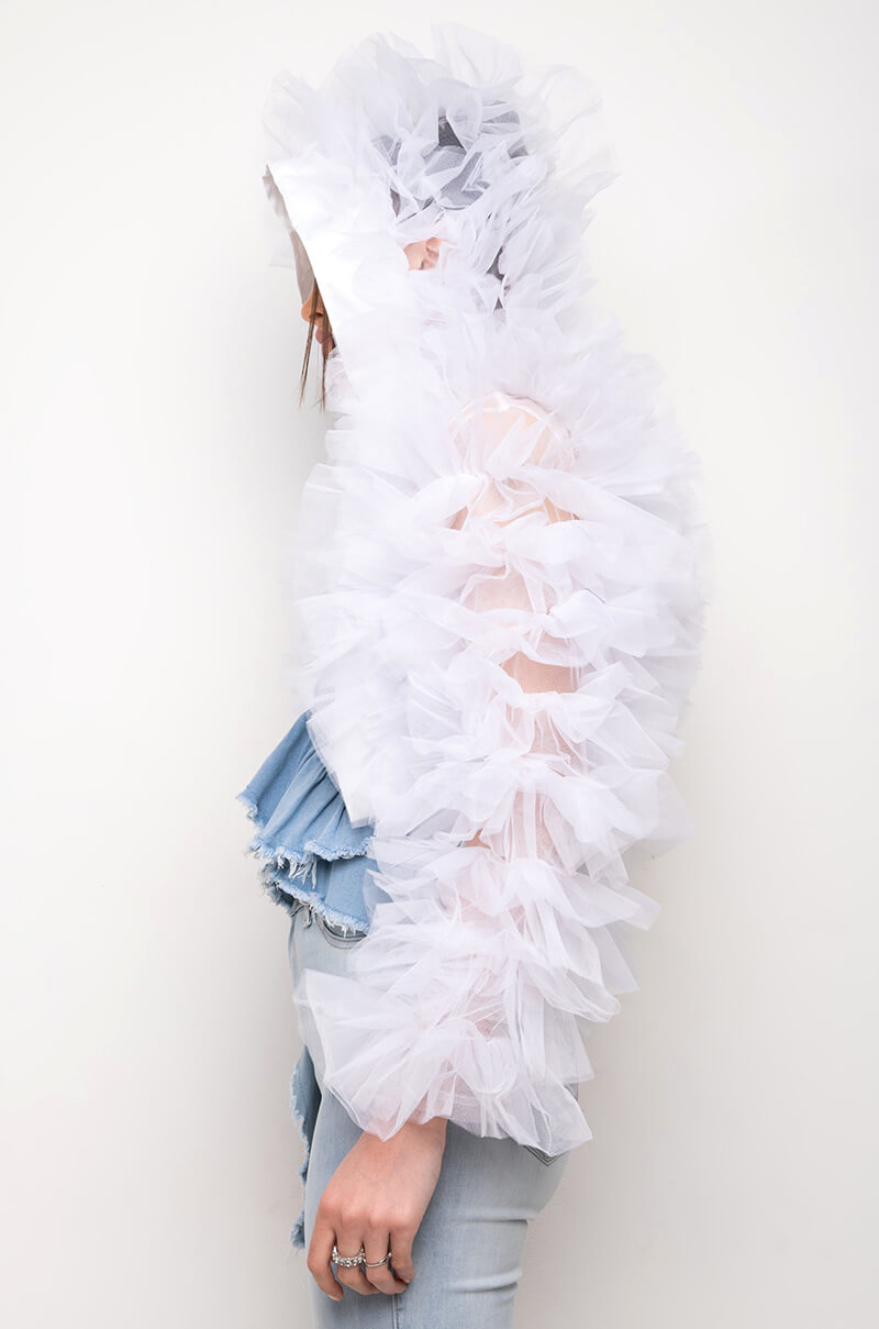 Extra View Tulle It And Boot It Ruffle Cardigan