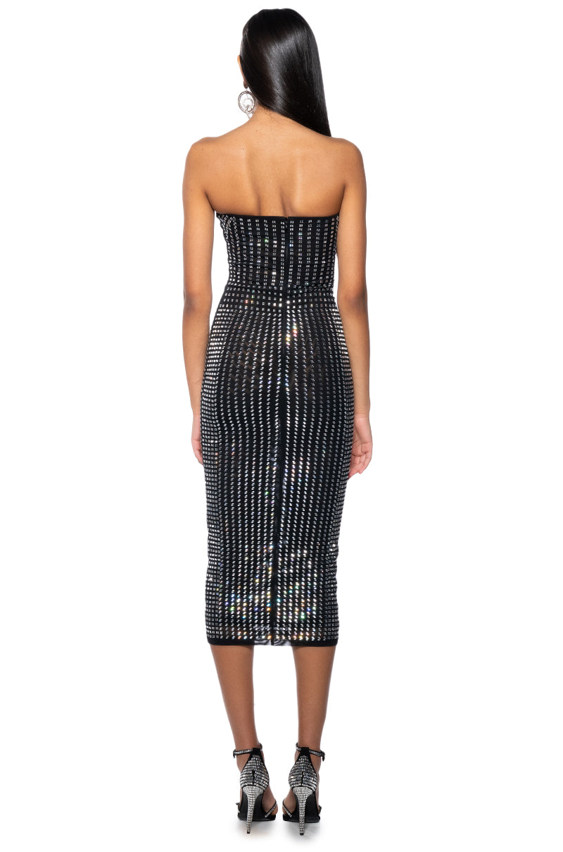 Detail View Turn Heads Rhinestone Midi Dress